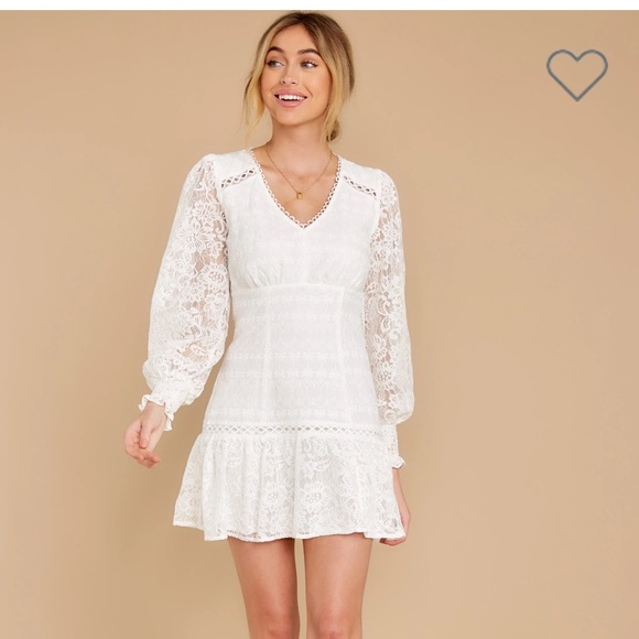 Lace long sleeve white dress size xs brand new - Picture 3 of 4